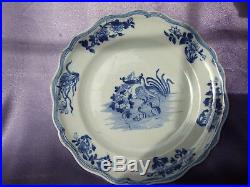 Antique exported chinese porcelain blue white platter plate dish