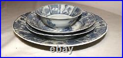 Antique handmade chinese blue and white porcelain plates dish bowl dinnerware