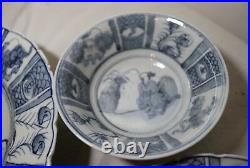 Antique handmade chinese blue and white porcelain plates dish bowl dinnerware