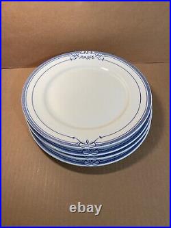 Bernardaud Café Paris Limoges France Set Of 4 Blue Dinner Plates 10-1/4