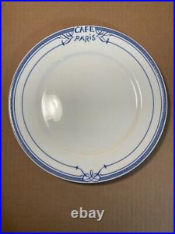 Bernardaud Café Paris Limoges France Set Of 4 Blue Dinner Plates 10-1/4