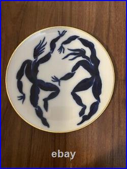 Bernardaud Limoges Bacchanale Blue White Decorative Plate, Herve VanDer Straeten