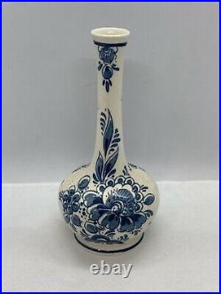 Blauw Delfts Porcelain Fles Blue White Bud Vase Small Vase 6 Tall
