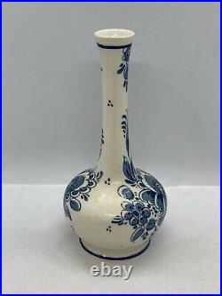 Blauw Delfts Porcelain Fles Blue White Bud Vase Small Vase 6 Tall