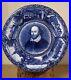 Blue And White Transferware Plate Of Shakespeare By Samuel Hancock & Sons 1904