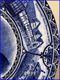 Blue And White Transferware Plate Of Shakespeare By Samuel Hancock & Sons 1904