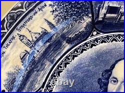 Blue And White Transferware Plate Of Shakespeare By Samuel Hancock & Sons 1904