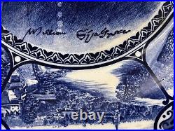 Blue And White Transferware Plate Of Shakespeare By Samuel Hancock & Sons 1904