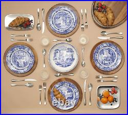 Blue Italian Dinner Plates Set of 4 (10.5 Inch Dinner Plate)