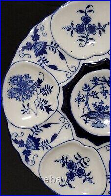Blue Onion Oyster Plate RARE HTF Gorgeous Condition