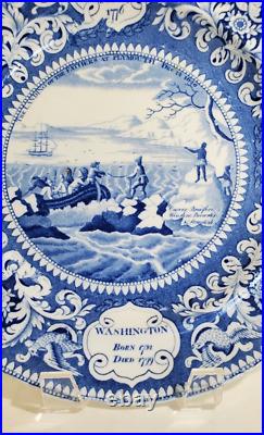 Blue Staffordshire Transferware Plate America Independence Enoch Wood c 1825