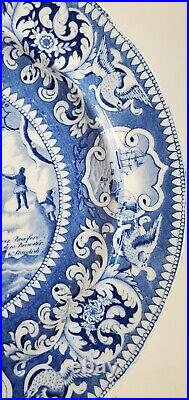 Blue Staffordshire Transferware Plate America Independence Enoch Wood c 1825