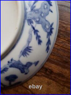 Blue White 6 Dish Plate Wanli Mark Made in People's Republic of China