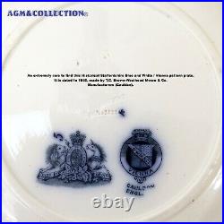 Blue & White/Antique Staffordshire Historical Porcelain plate/Cauldon, 1890s