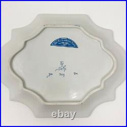Blue White Vintage DELFT Peacock Floral Wall Plate Rare Free Shipping