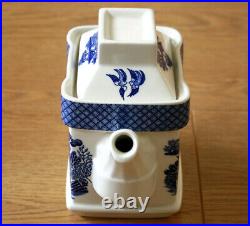 Blue Willow Square Teapot with Tiny c Mark