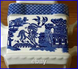 Blue Willow Square Teapot with Tiny c Mark