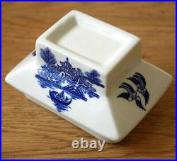 Blue Willow Square Teapot with Tiny c Mark