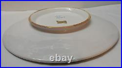 Blue and White Large Plate Platter Birds and Designs 24K Gold Accents Italy