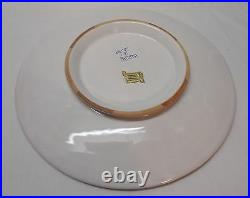 Blue and White Large Plate Platter Birds and Designs 24K Gold Accents Italy