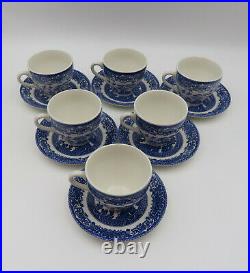 Blue and White Old Willow, English Ironstone Tableware, part dinner set, 41piece