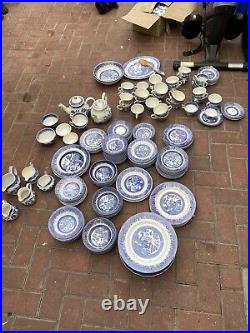 Blue and white willow pattern china