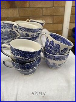 Blue and white willow pattern china