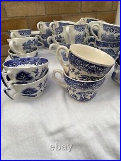 Blue and white willow pattern china