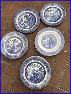 Blue and white willow pattern china