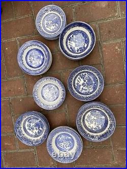 Blue and white willow pattern china