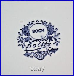 Boch Delfts Blue & White Large Charger Couple in a Buggy