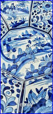 Boch Freres Keramis Charger Plate Antique Delft Blue & White Pottery Decorative