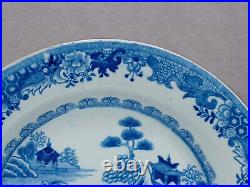 British Turner Willow Pattern Blue Transferware 9 3/8 Inch Plate Circa 1810