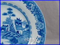 British Turner Willow Pattern Blue Transferware 9 3/8 Inch Plate Circa 1810