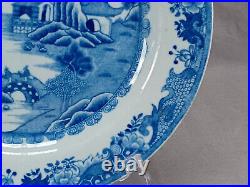 British Turner Willow Pattern Blue Transferware 9 3/8 Inch Plate Circa 1810