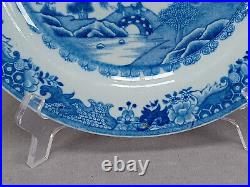 British Turner Willow Pattern Blue Transferware 9 3/8 Inch Plate Circa 1810