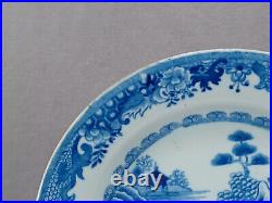 British Turner Willow Pattern Blue Transferware 9 3/8 Inch Plate Circa 1810