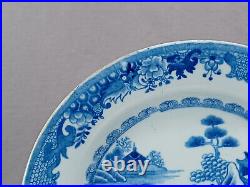 British Turner Willow Pattern Blue Transferware 9 3/8 Inch Plate Circa 1810