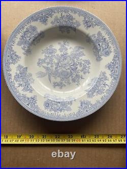 Burleigh Asiatic Pheasants Blue Soup Plates Set Of 6 8 7/8