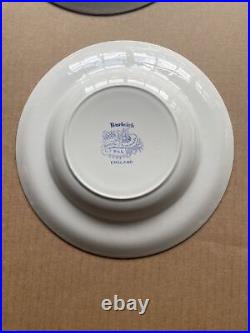 Burleigh Asiatic Pheasants Blue Soup Plates Set Of 6 8 7/8