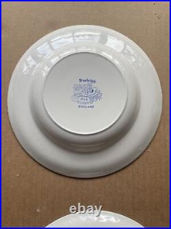 Burleigh Asiatic Pheasants Blue Soup Plates Set Of 6 8 7/8