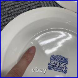 Burleigh Blue Calico Plates 26.5cm Set Of 4 No Box Unused