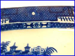 C1800 Antique Chinoiserie English Blue & White Pearlware Charger Plate Platter