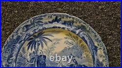 C1820 Spode Blue & White'Death of the Bear' Plate Sporting Series Excellent