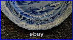 C1820 Spode Blue & White'Death of the Bear' Plate Sporting Series Excellent