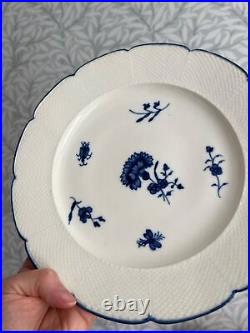 CHANTILLY PORCELAIN Blue White Plate Carnation Basketweave France C18 c1750