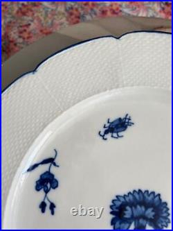 CHANTILLY PORCELAIN Blue White Plate Carnation Basketweave France C18 c1750