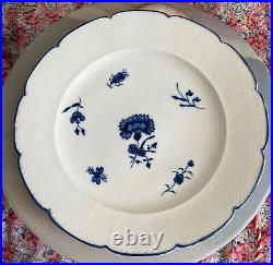 CHANTILLY PORCELAIN Blue White Plate Carnation Basketweave France C18 c1750