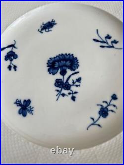 CHANTILLY PORCELAIN Blue White Plate Carnation Basketweave France C18 c1750