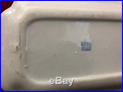 CHINESE Export Blue & White Canton Porcelain 10 3/4 X 7 1/4 Square Plate
